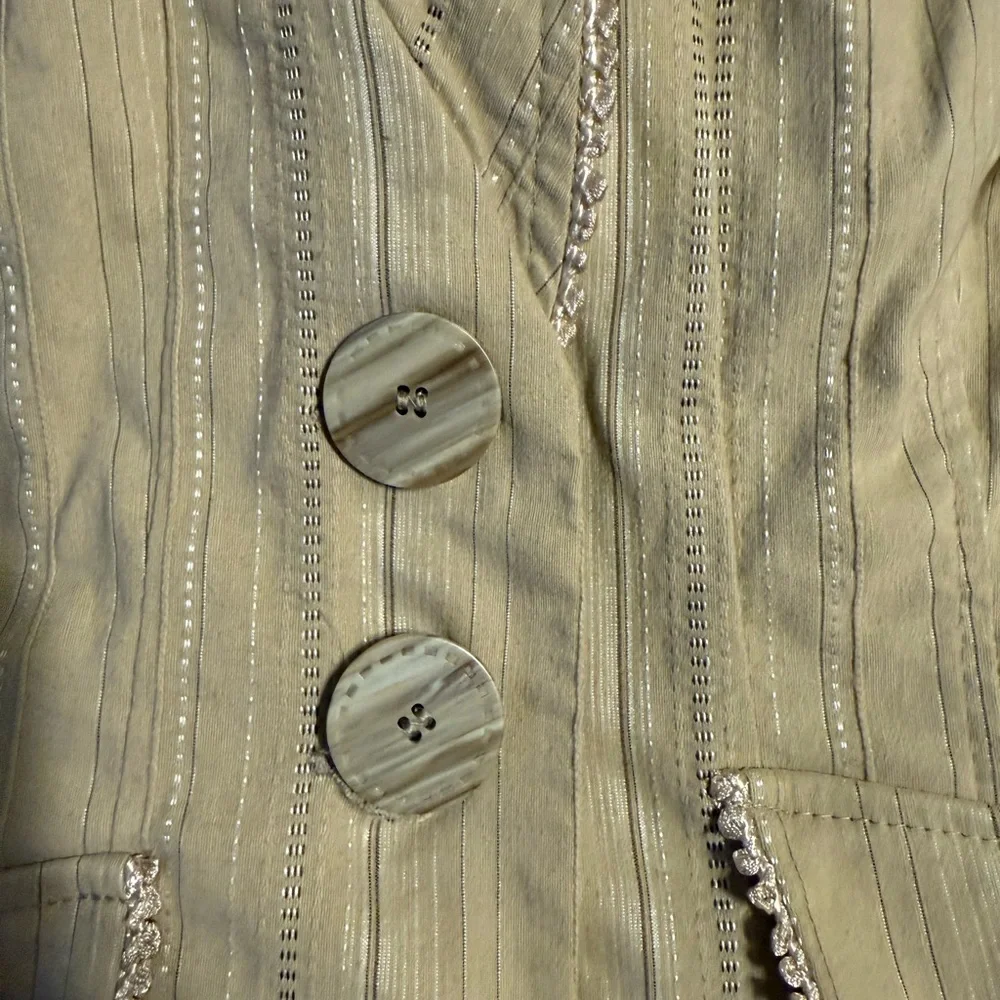XOXO Tan Striped Capri Pantsuit - Picture 7 of 16